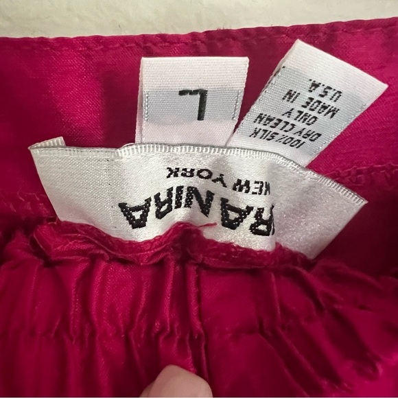 Vintage🖌️ Nira Nira Silk Pant Set L Magenta Orange 3 Pc Art to Wear Made in USA - Picture 11 of 12